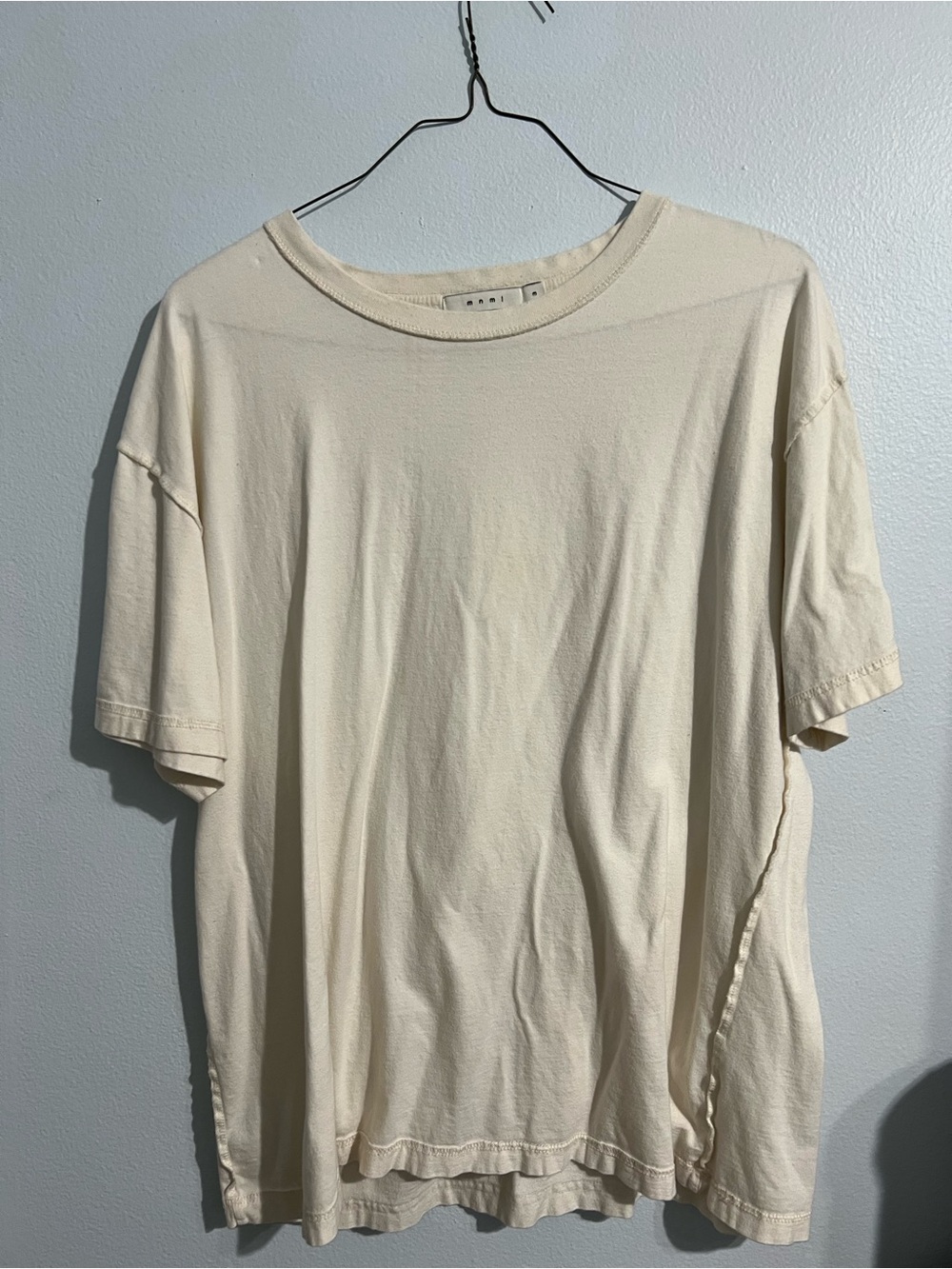 mnml mens inside out cream t shirt